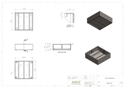 Adezz Alumium Planter Carrez with wheels