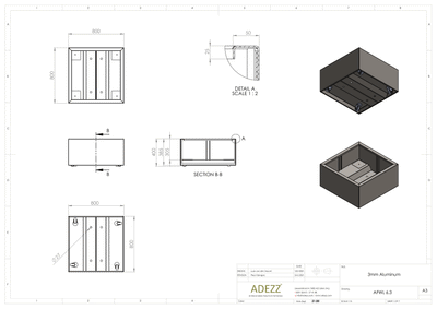 Adezz Alumium Planter Carrez with wheels