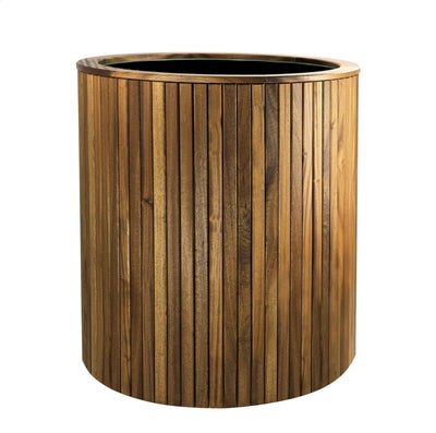 Cylinder Timber Wood Planter Contemporary Planters
