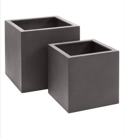 Fiberglass Cube Planter Contemporary Planters