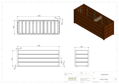 Adezz Hardwood Planter Carrez