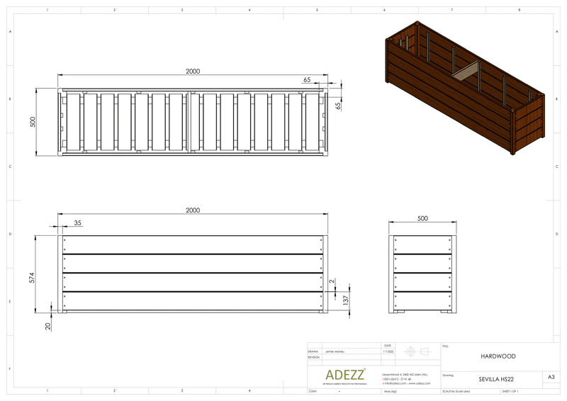 Adezz Hardwood Planter Carrez