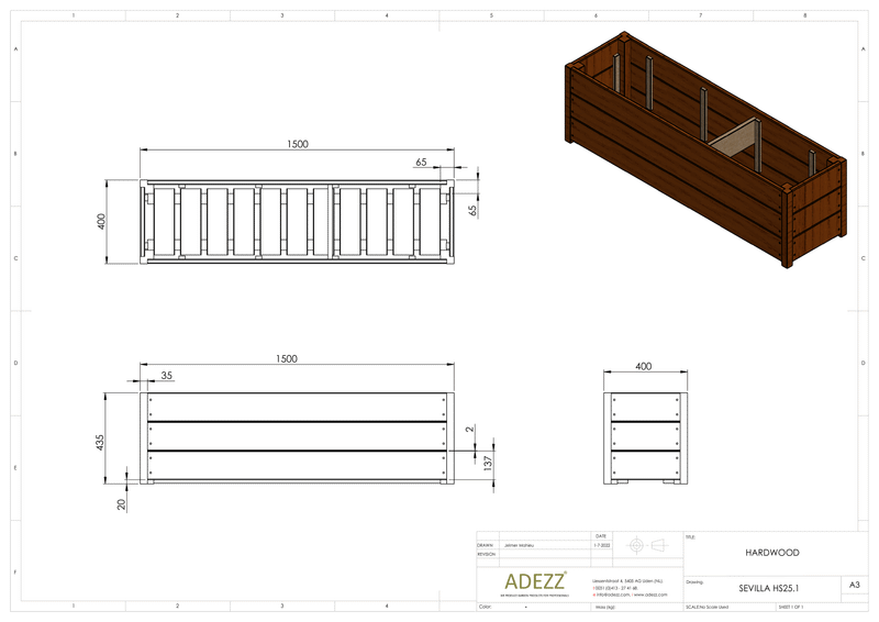 Adezz Hardwood Planter Carrez