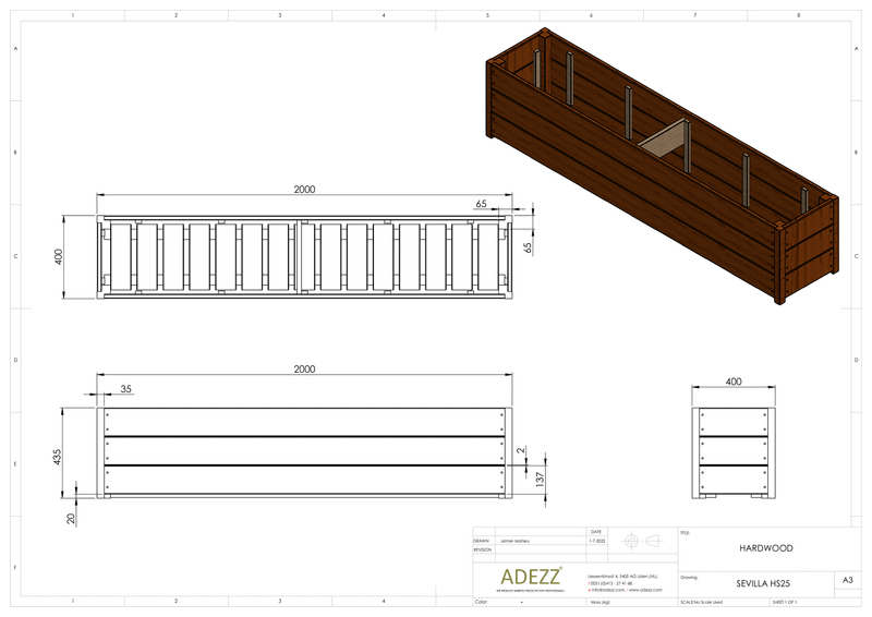 Adezz Hardwood Planter Carrez