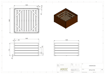 Adezz Hardwood Planter Carrez