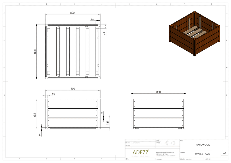 Adezz Hardwood Planter Carrez